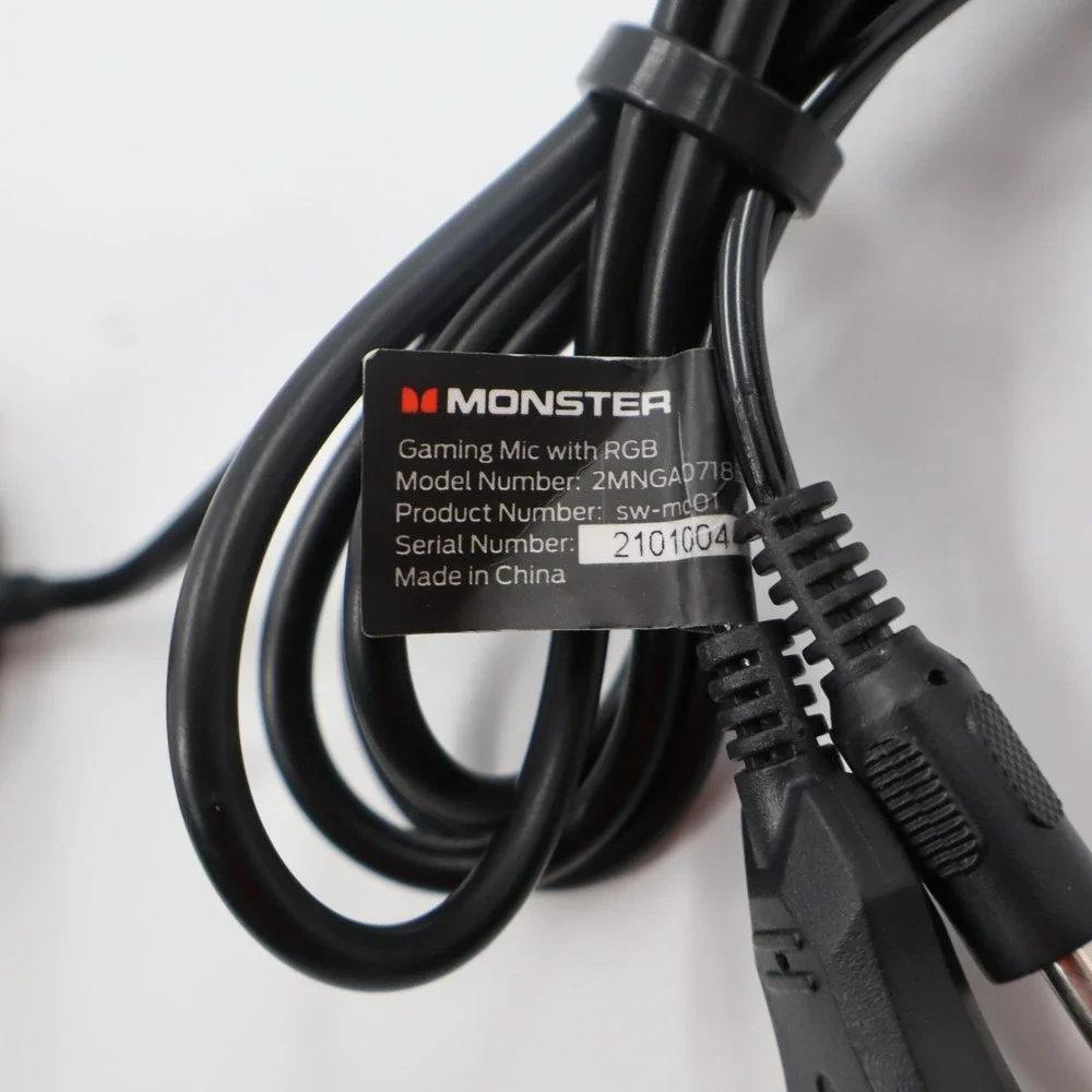 Monster Gaming Mic‎ with RGB 2MNGA0718B Black Desktop Gooseneck Microphone